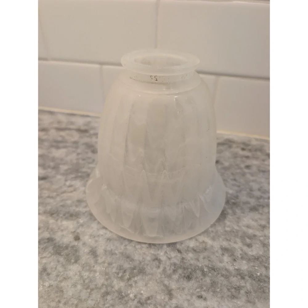 Frosted Glass Light Shade Globe Floral Art Deco 5.5